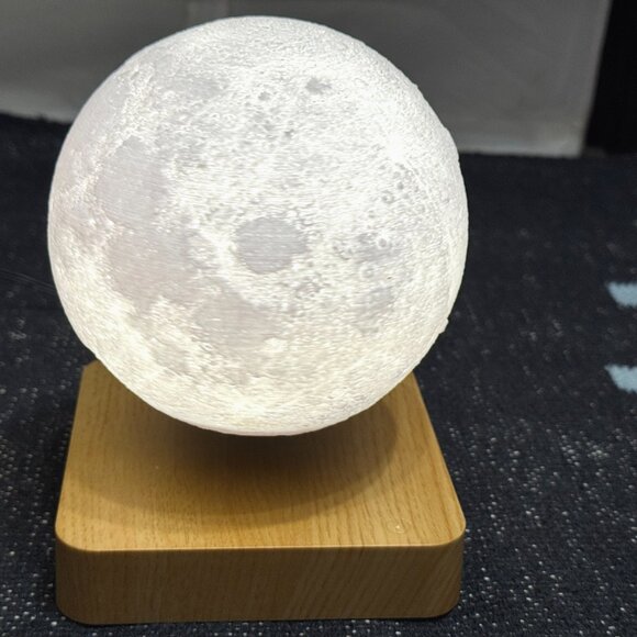 Levitating Moon Table Lamp, Magnetic Floating & Spinning Light - Picture 3 of 14